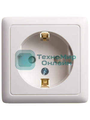 Розетка 1-м ОП Хит 16А 250 В защ. шторки с заземл. белый SchE RA16-138-B