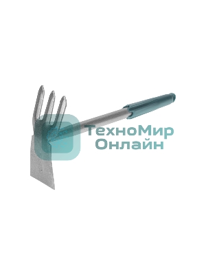 Мотыжка комбинированная 3 прямых зубца с металлической ручкой ЧЕТЫРЕ СЕЗОНА