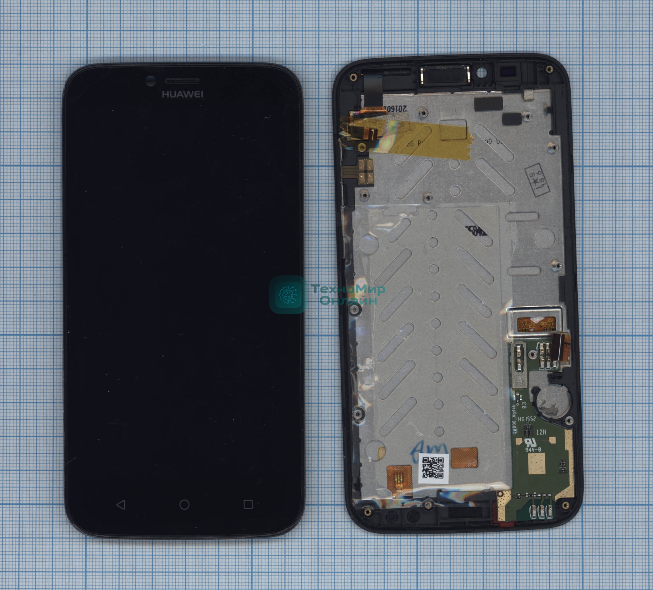 Дисплей для Huawei Ascend Y625 черный с рамкой