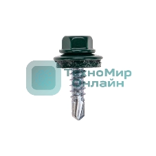 Саморез кровельный Kranz 4,8х19мм, окрашенный RAL 6005, короб (250 шт/уп)