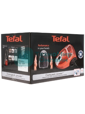 Пылесос Tefal TW3953EA красный/серебристый, 750 Вт, уборка сухая, пылесборник мешок 3 л