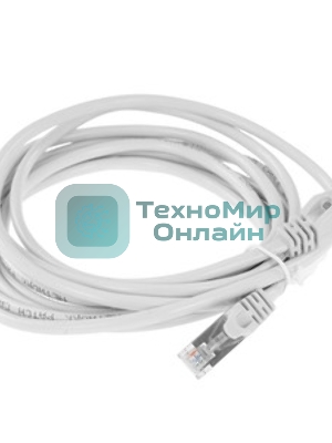 Патч-корд ExeGate FTP-RJ45-RJ45-C5e-CU-3M-GY, FTP, cat.5e, 3м, медь, серый