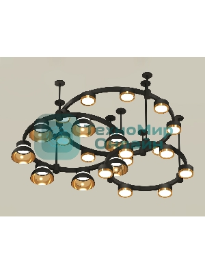 Светильник Ambrella light XR92222001/22 SBK/PYG/CL черный песок/золото желтое полированное/прозрачный GX53