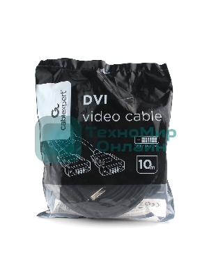 Кабель DVI-D dual link Cablexpert CC-DVI2L-BK-10M, 25M/25M, 10м, черный, экран, феррит.кольца, пакет