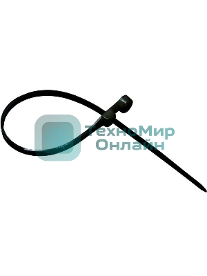 Хомут кабельный под винт Rexant 3.6х150 нейл. черный (уп. 100 шт)