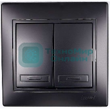 Выключатель 2-кл. 1п СП Мира 10А IP20 со вставкой черный бархат LEZARD 701-4242-101