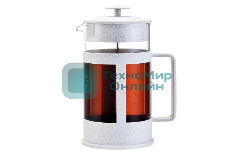 Френч-пресс LR06-50-350 <350мл> экологически чистый материал, стальной фильтр 18/10, боросил. стекло