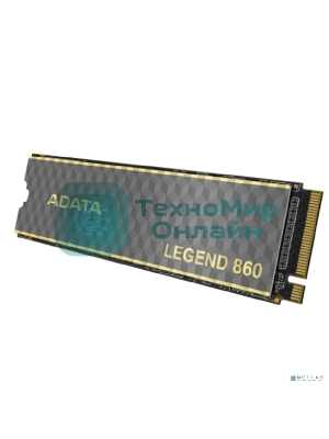 Накопитель SSD ADATA LEGEND 860, 500Gb, PCIe 4.0 x4, M.2 2280, NVMe, R/W 5000/3000, с радиатором