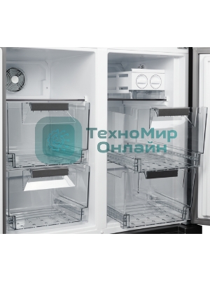 Холодильник Kuppersberg NMFV 18591 DX темный металл трехкамерный 390/170л морозилка снизу, No Frost, Side by Side