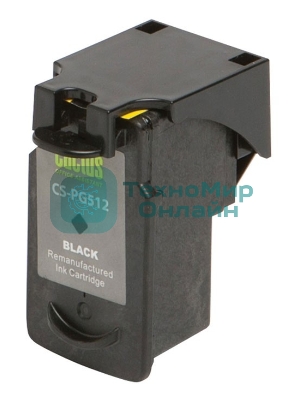 Картридж струйный Cactus CS-PG512 черный (14 мл) для Canon Pixma iP2700/MP240/MP250/MP260/MP270/MP272/MP280/MP480/MP490/MP492/MP495/MX320/MX330/MX340/MX350