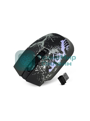 Мышь беспроводная Crown CMM-930W черный, 1600 dpi, радиоканал, USB, кнопки - 4