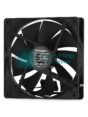 Вентилятор для корпуса Crown CMCF-14025S-1400 черный, 140 мм, 1200 об/мин, 27 дБ, 3 pin