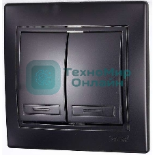 Выключатель 2-кл. 1п СП Мира 10А IP20 со вставкой черный бархат LEZARD 701-4242-101