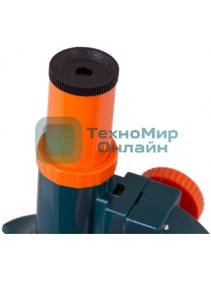 Микроскоп Levenhuk LabZZ M1 монокуляр 100-300 на 3 объектива зеленый/оранжевый