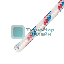 Фал плетеный Сибртех полипр. 16-прядный с полипр. серд. 8 мм, бухта 100 м, 520 кгс