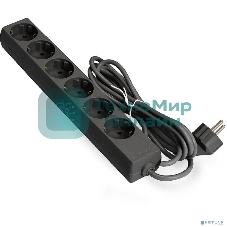 Сетевой фильтр ExeGate EX285834RUS ECE-6-5B (6 евророзетки с заземлением, 5 м, черный)