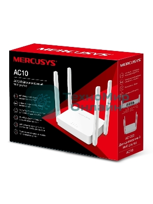 Роутер беспроводной Mercusys AC10 AC1200 10/100BASE-TX белый