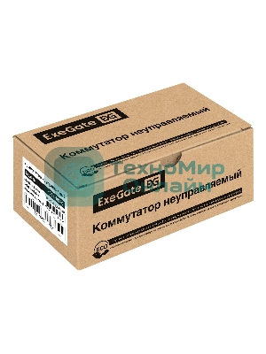 Коммутатор неуправляемый ExeGate EDES-1008C (8-портовый UTP 10/100Mbps, с функцией энергосбережения (Green Ethernet Technology), настольный/настенный)