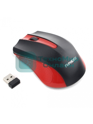 Мышь беспроводная Гарнизон GMW-430R красный, 1200 dpi, радиоканал, USB, кнопки - 3