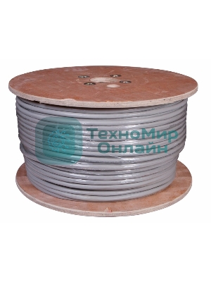 Кабель витая пара Rexant F/UTP, cat.5e, PVC, 25PR, 24AWG, INDOOR, SOLID, серый, 305м