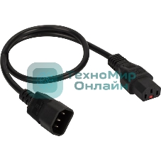Шнур питания с блокировкой C13-C14, 3х0.75, 220В, 10А, черный, 2 метра