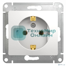 Механизм розетки 1-м СП Glossa 16А с заземл. бел. SchE GSL000143