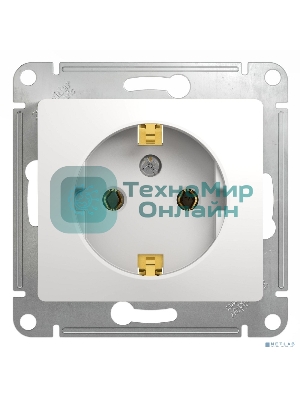 Механизм розетки 1-м СП Glossa 16А с заземл. бел. SchE GSL000143