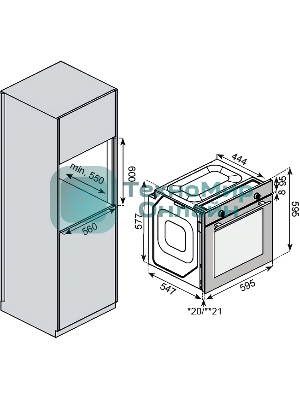 Встраиваемый духовой шкаф Kuppersberg HF 609 BX, High-Tech, объем 80 л, 10 режимов работы, телескопические направляющие, цифровой таймер, 2 стекла в дверце, утапливаемые переключатели, энергоэффективность А, черный/нержавеющая сталь