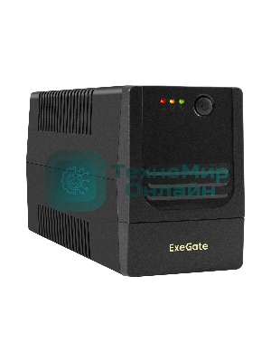 Источник бесперебойного питания ExeGate Power NB-850.LED.AVR.2SH (850VA/510W, LED, AVR, 2*Schuko, батарея 12V 9Ah, черный)