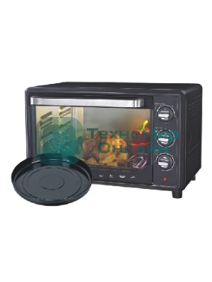 Мини-печь Sakura SA-7001BP 35л, духовка 1600 Вт,, механ.управление, 3 режима работы духовки (верх, низ, верх+низ), таймер на 60 минут, регулировка температуры духовки, комплектация - металлическая решетка, противень, круглая форма для выпечки (230х50 мм), ухват. : черный.