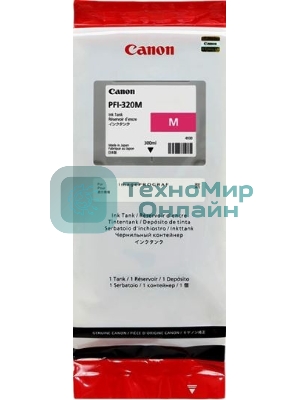 Картридж струйный Canon PFI-320 M 2892C001 пурпурный (300мл) для Canon Canon imagePROGRAF TM-200/205