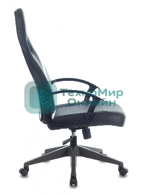 Кресло игровое Zombie DRIVER черный/белый, искусственная кожа, с подголов. крестовина пластик