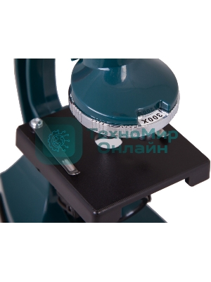 Микроскоп Levenhuk LabZZ M1 монокуляр 100-300 на 3 объектива зеленый/оранжевый