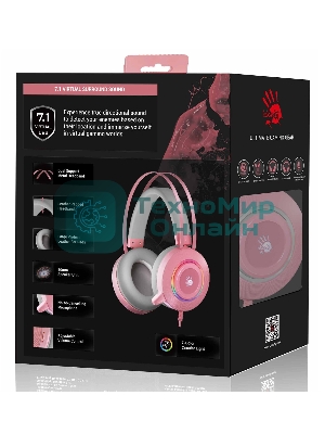 Гарнитура Bloody G521 розовый, проводная