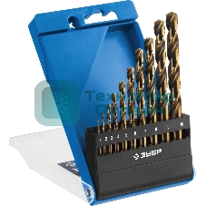 Набор сверл по металлу, Зубр КОБАЛЬТ 10 шт (1-10 мм), сталь Р6М5К5, класс А