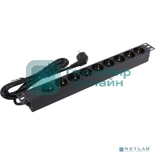 Блок розеток горизонтальный ExeGate ServerPro PDU-19H904 Al-9S-EU2.5, 19