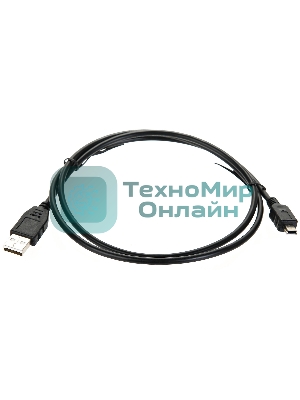 Кабель USB 2.0 A-->mini-B 5P (1м) черный TELECOM/VCOM TC6911BK-1.0M