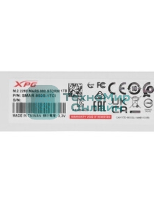 Накопитель SSD ADATA XPG MARS 980 STORM, 1000Gb, M.2(22x80мм), NVMe, PCIe 5.0 x4, 3D NAND, R/W 14000/10000Mb/s, IOPs 1 600 000/1 650 000, TbW 740, DWPD 0.4, with Heat Sink (5 лет)