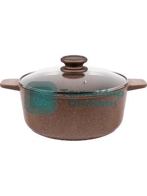 Кастрюля Maunfeld CARMEL MF22CRM01CR, 22 см, 3 л из литого алюминия со стеклянной крышкой