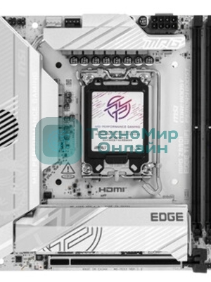 Материнская плата MSI MPG Z890 EDGE TI WIFI, LGA 1851, Intel Z890, 4xDDR5, 4xSATA, 5xM.2, 1xPCIe 5.0 x16, 1xPCIe 4.0 x4, 1xPCIe x1, 1xHDMI, 1x5Gb LAN, 1xUSB-A 2.0, 4xUSB-A 3.2 Gen 1, 4xUSB-A 3.2 Gen 2, 1xUSB-C 3.2 Gen 2, 2xUSB-C Tb4, 2x3.5 мм, 7.1, ATX