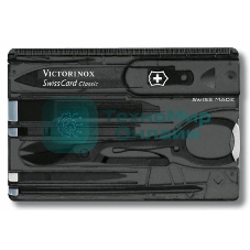 Швейцарская карта Victorinox SwissCard Classic (0.7133.T3) черный полупрозрачный коробка подарочная