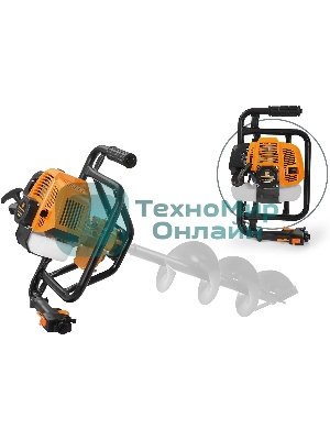 Мотобур Carver AG-152/000 бытовой 2-х такт. 1400Вт 1.9л.с. 52см3 277об/мин