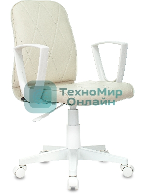 Кресло Бюрократ CH-W327 слоновая кость, экокожа, 120 кг, механизм качания