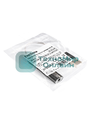Кабель-адаптер для подключения телефонной гарнитуры к порту USB ExeGate <EX-AU-04B> (внешняя звуковая карта USB, 1x Jack3.5 F (4-контакта), кнопки: volume +, volume -, play/pause/next/previous,  Windows/Linux/MAC OS)