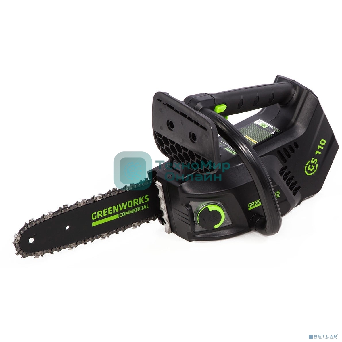 Пила цепная одноручная аккумуляторная GreenWorks GD40TCS (арбориста), 40V, 25,4 см, бесщеточная, без АКБ и ЗУ (2003807)