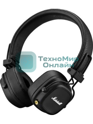 Беспроводные/проводные наушники Marshall Major IV черный, накладные, Bluetooth + проводной, беспроводная зарядка, до 80 ч