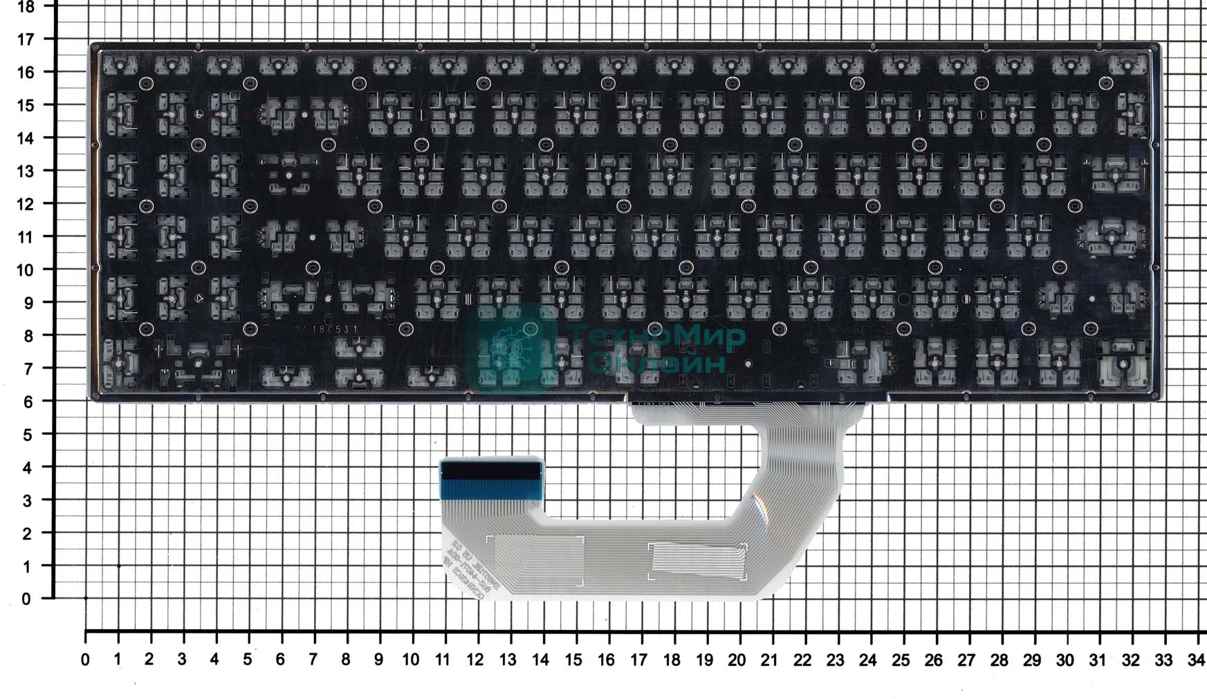 Клавиатура для ноутбука Asus UX561UD Q535UD черная без рамки, с подсветкой