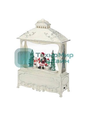 Декоративный фонарь Neon-night с эффектом снегопада и подсветкой Рождественский лес, белый