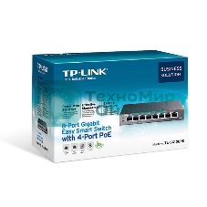 Коммутатор TP-Link SMB TL-SG108PE Easy Smart гигабитный 8-портовый коммутатор с 4 портами PoE