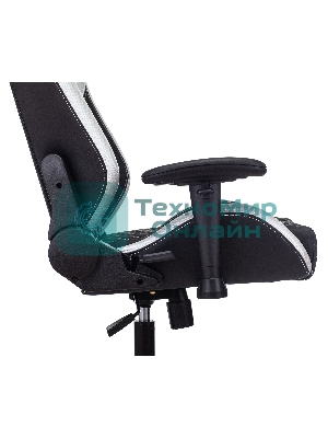 Кресло Knight Neon черный/серебряный, экокожа, 120 кг, механизм качания